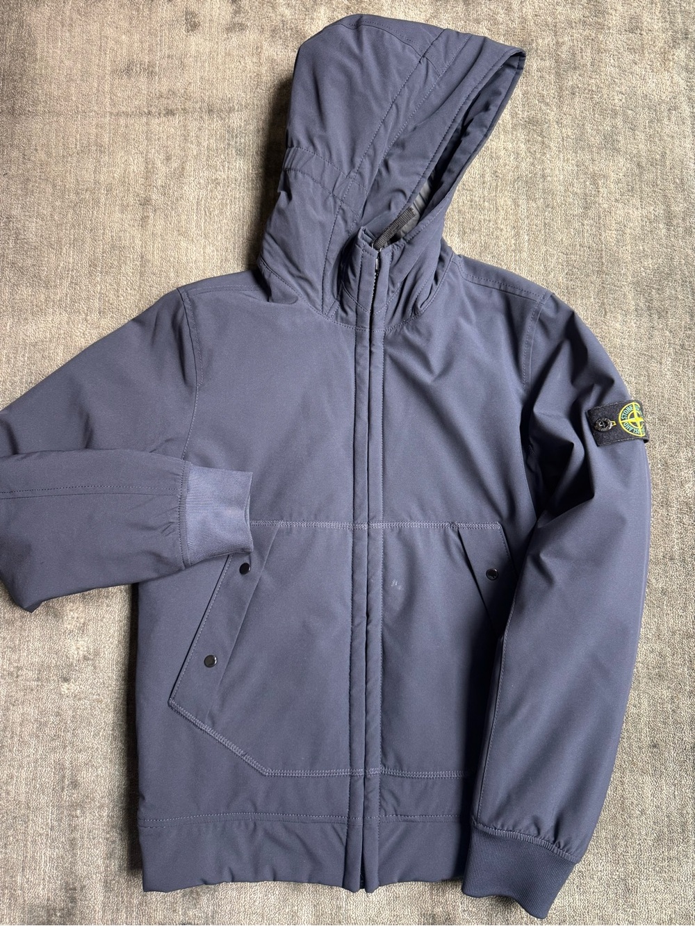Unisex Stone Island Men's Navy Hooded Softshell Jacket